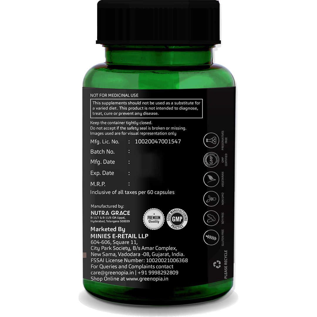 GreenOpia Castor Oil 60 Liquid Filled Vegetarian Capsules