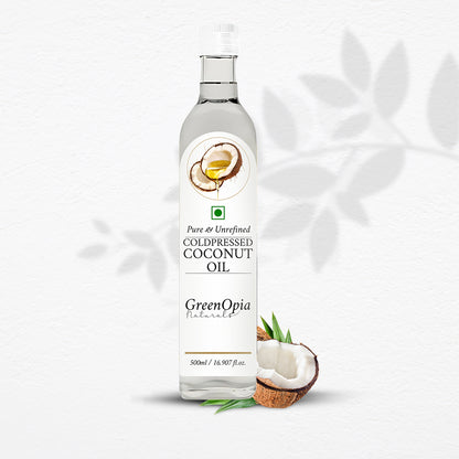 Cold Pressed Coconut Oil – 500ml | 100% Pure Virgin Oil for Cooking, Hair, Skin &amp; Baby Care