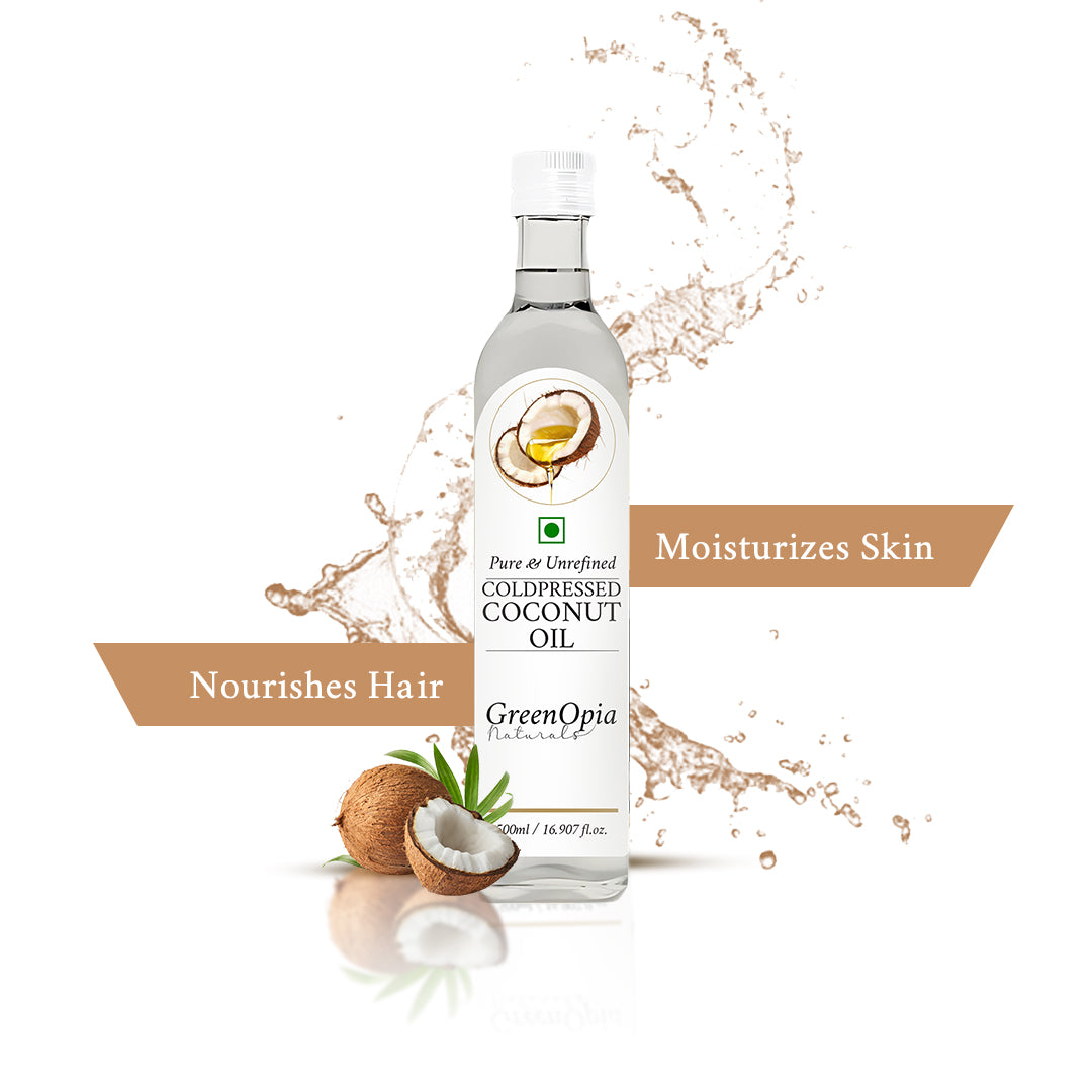 Cold Pressed Coconut Oil – 500ml | 100% Pure Virgin Oil for Cooking, Hair, Skin &amp; Baby Care