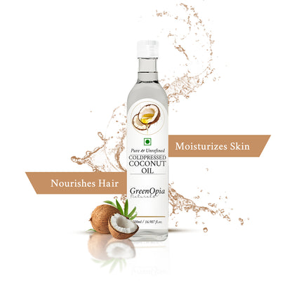 Cold Pressed Coconut Oil – 500ml | 100% Pure Virgin Oil for Cooking, Hair, Skin &amp; Baby Care