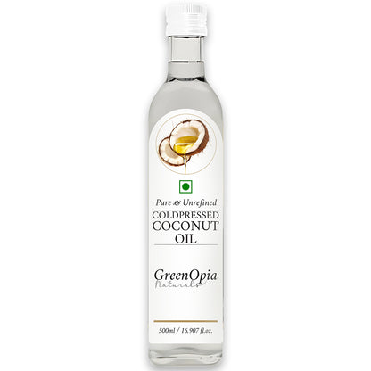 Cold Pressed Coconut Oil – 500ml | 100% Pure Virgin Oil for Cooking, Hair, Skin &amp; Baby Care