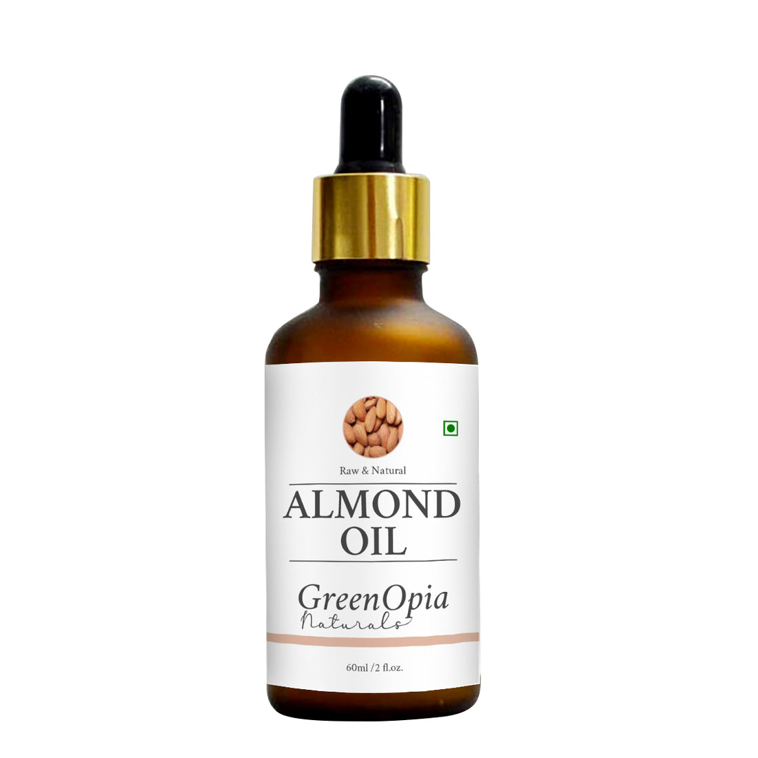 GreenOpia Cold Pressed Almond Oil Bottle – 100% Pure and Natural for Skin and Hair Care
