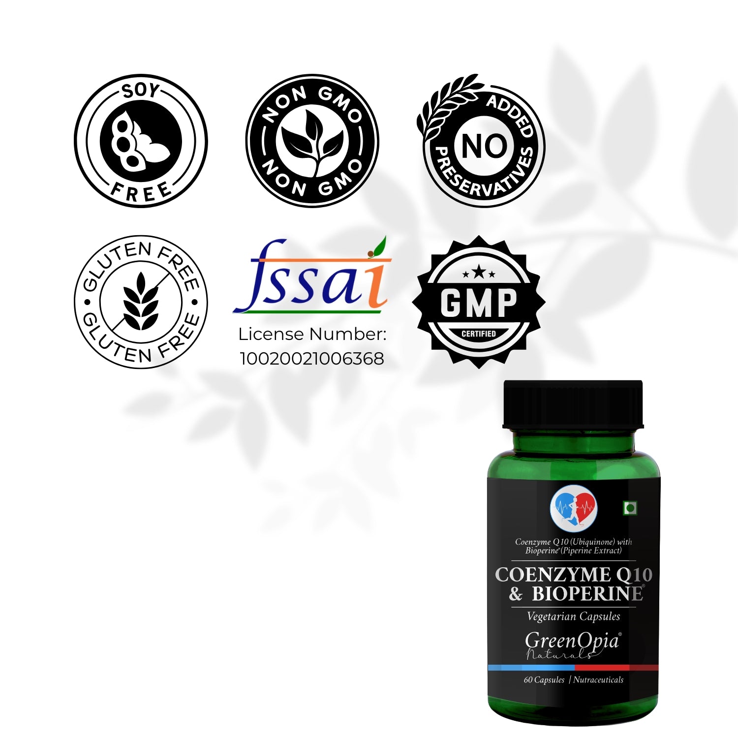Coenzyme Q10 + Bioperine Vegetarian Capsules