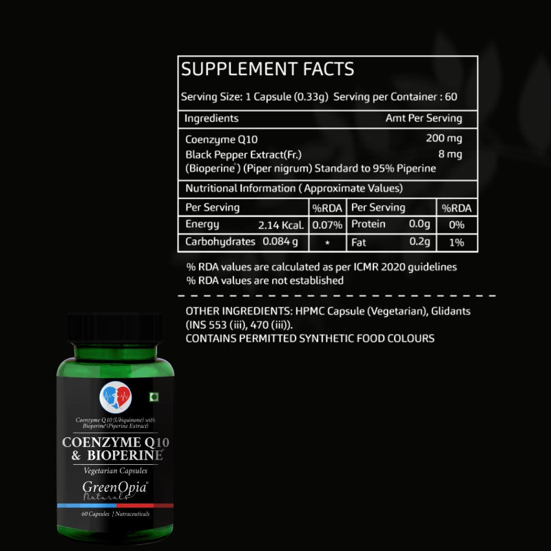 Coenzyme Q10 capsules formulated to support heart wellness and daily vitality