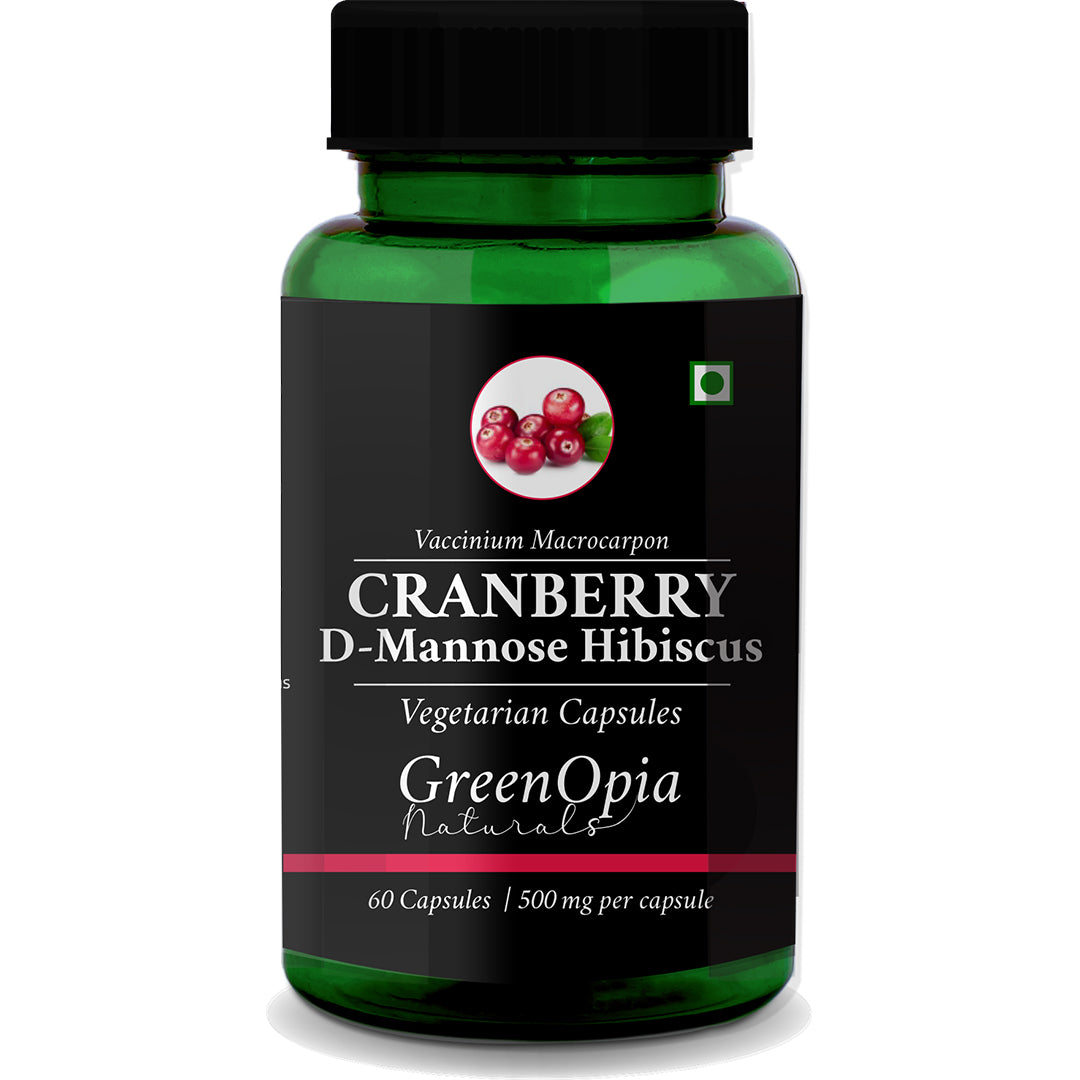 Cranberry, D-Mannose &amp; Hibiscus Capsules – Natural UTI &amp; Urinary Tract Support | 60 Vegetarian Capsules