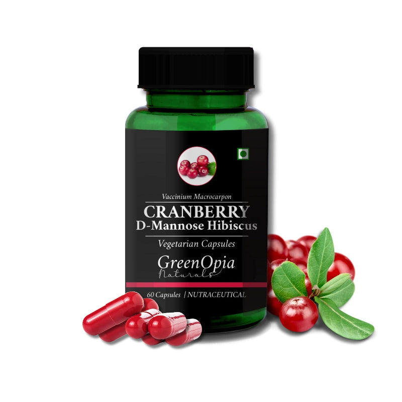 GreenOpia Cranberry D-Mannose & Hibiscus urinary tract health support capsules – 60 vegetarian capsules