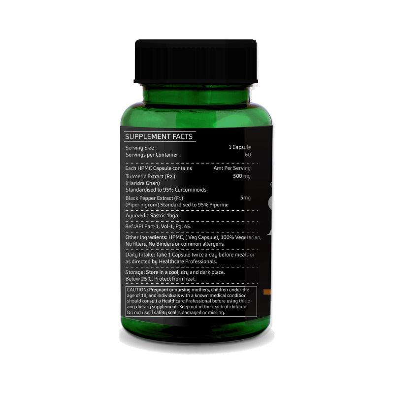 Daily turmeric and piperine supplement for inflammation and wellness support