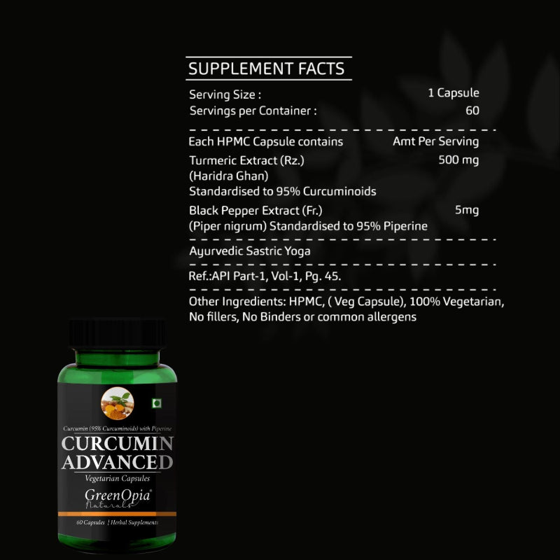 Curcumin C3 Complex with 95% curcuminoids and BioPerine black pepper extract