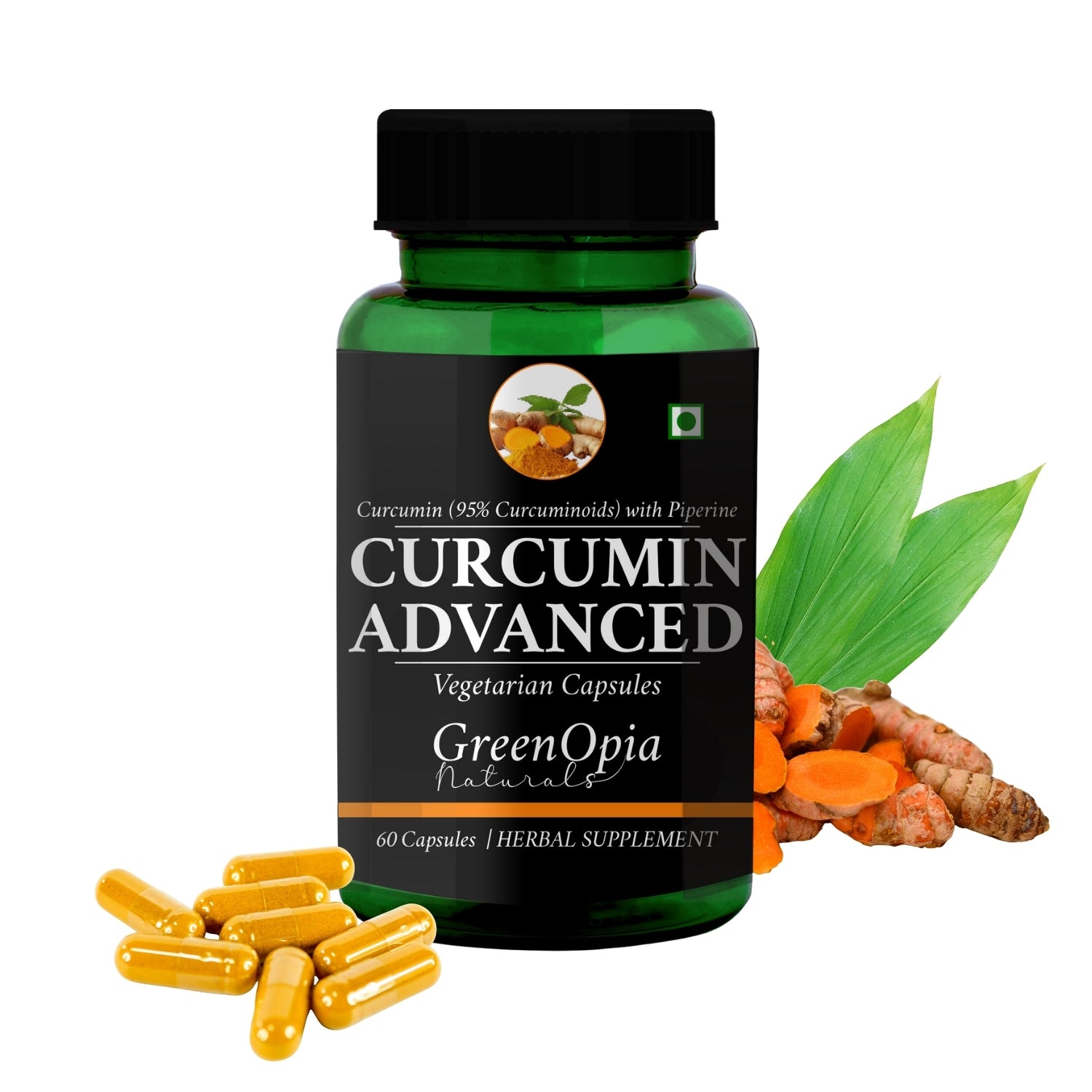 GreenOpia Curcumin C3 Complex with Piperine Extracts 60 Vegetarian Capsules