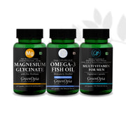 GreenOpia Men’s Wellness Combo – Omega-3 Fish Oil, Magnesium Glycinate + Zinc & Multivitamins