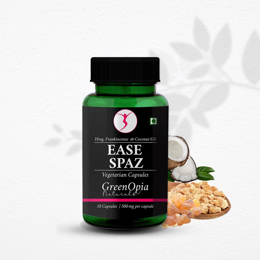 Ease Spaz Capsules – Natural Relief for Period Cramps, Bloating &amp; PMS | 30 Veg Capsules