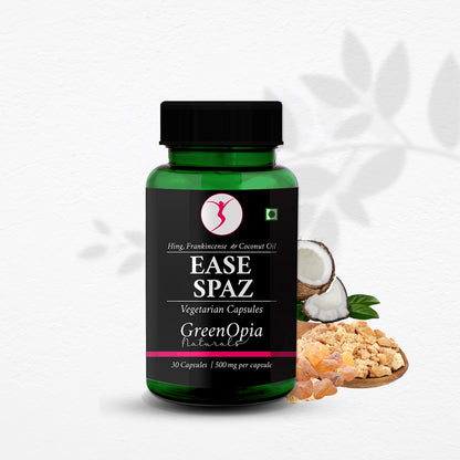 Ease Spaz Capsules – Natural Relief for Period Cramps, Bloating &amp; PMS | 30 Veg Capsules
