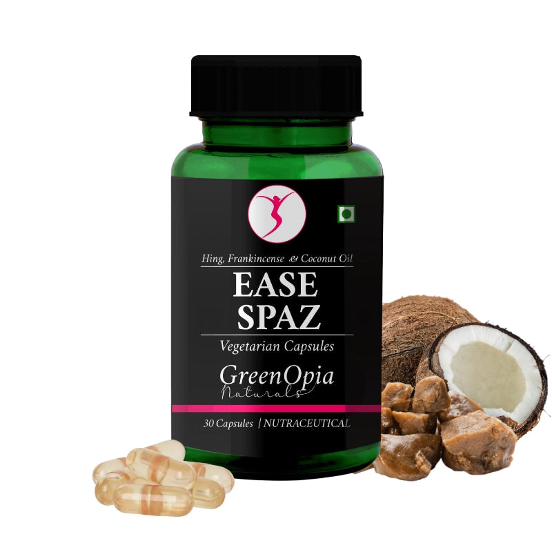Ease Spaz vegetarian capsules for menstrual cramp relief and PMS support