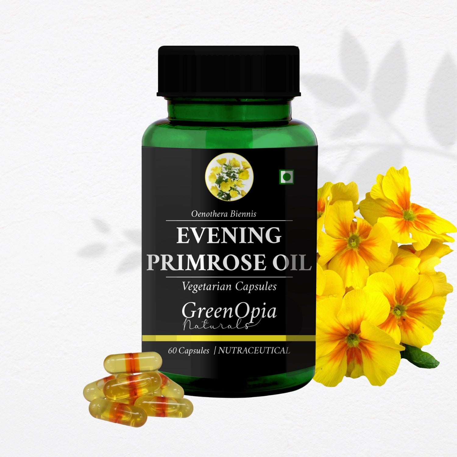 GreenOpia Evening Primrose Oil 60 Liquid Filled Vegetarian Capsules