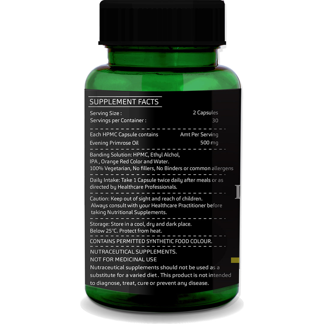 Evening Primrose Oil Capsules – Natural Hormonal &amp; PMS Support | 60 Veg Capsules