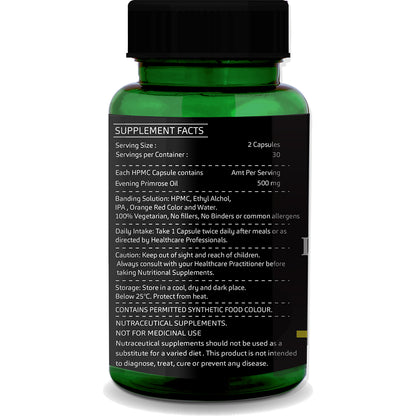 Evening Primrose Oil Capsules – Natural Hormonal &amp; PMS Support | 60 Veg Capsules