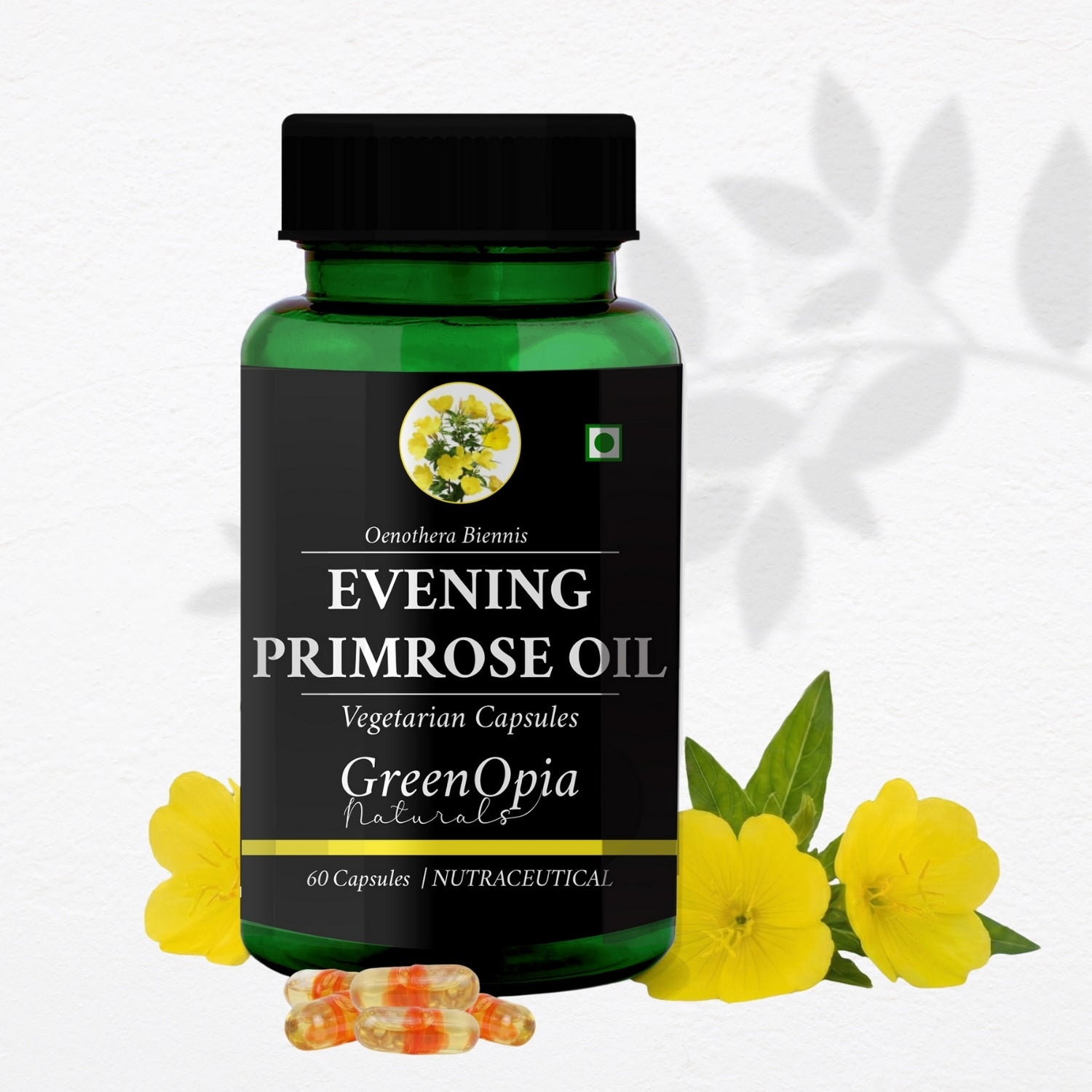 GreenOpia Evening Primrose Oil 60 Liquid Filled Vegetarian Capsules