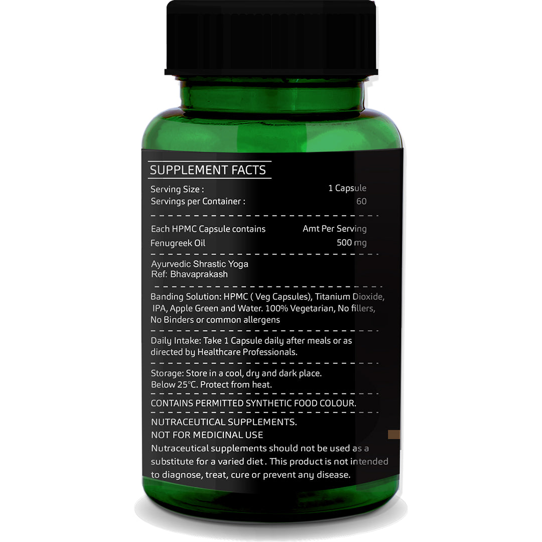 Fenugreek Oil Capsules – 60 Vegetarian Capsules | Hormonal Balance, Digestion &amp; Blood Sugar Support