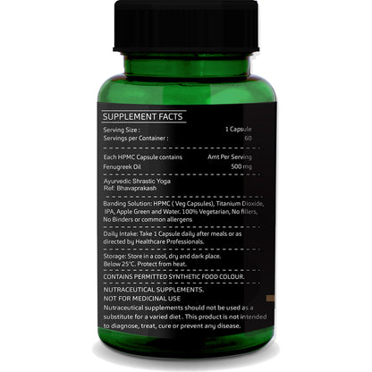 Fenugreek Oil Capsules – 60 Vegetarian Capsules | Hormonal Balance, Digestion &amp; Blood Sugar Support