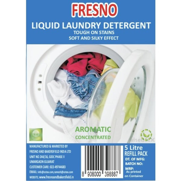 FRESNO Liquid Laundry Detergent | Natural Surfactant - Anti Bacterial – Hypoallergenic | 5000 ML