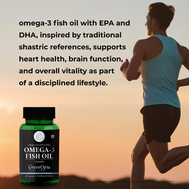 GreenOpia Omega-3 Fish Oil supplement bottle showing front label and packaging