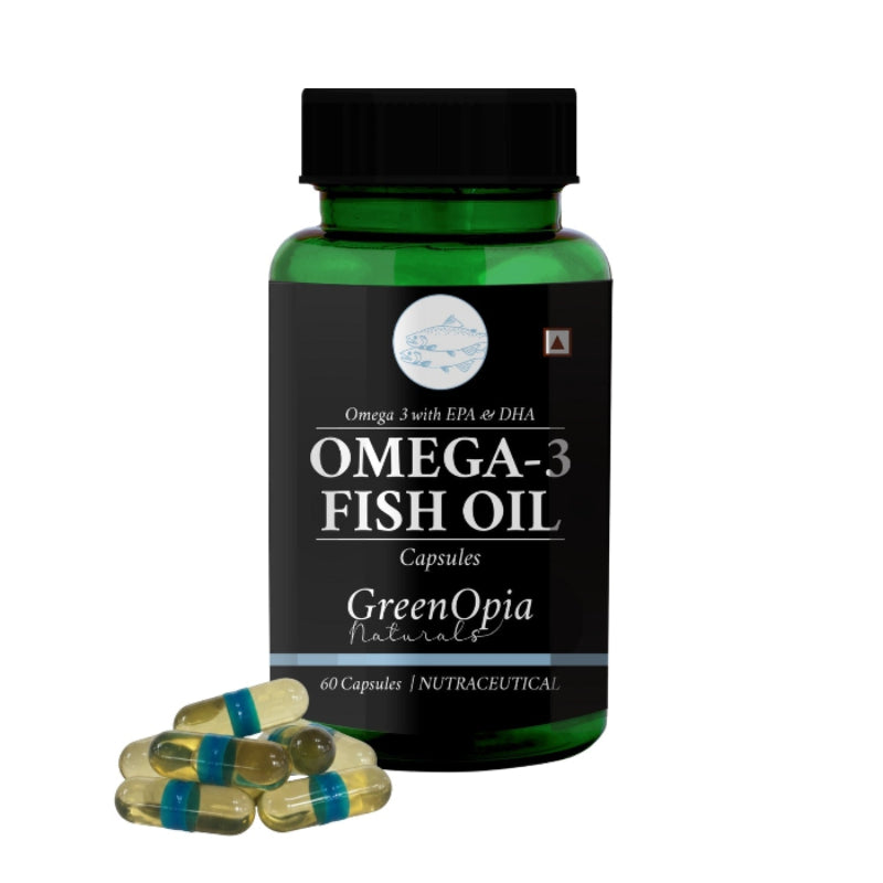 GreenOpia Omega-3 Fish Oil Capsules with EPA and DHA – 60 liquid filled capsules