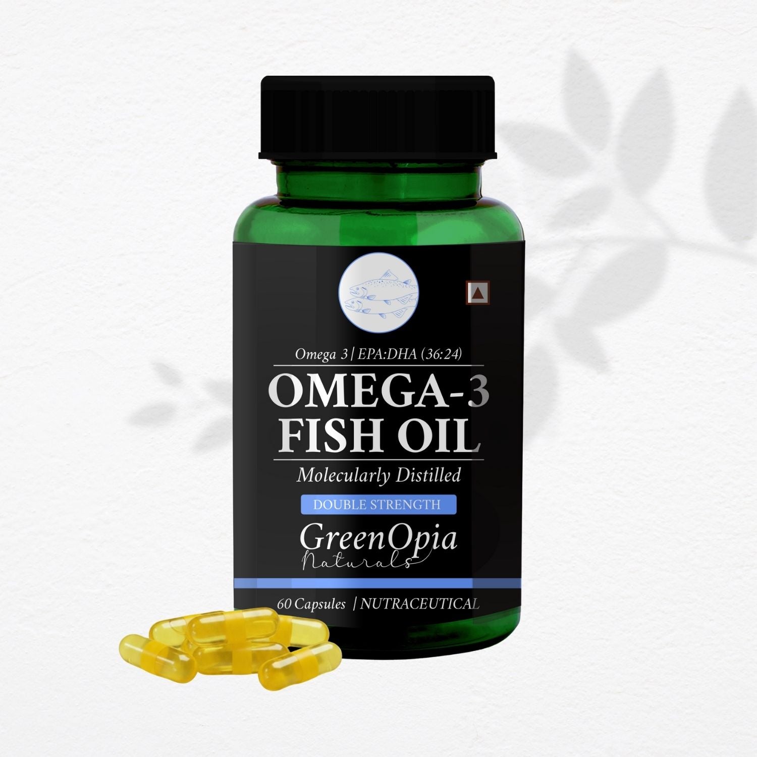 GreenOpia Double Strength Fish Oil 60 Liquid Filled Capsules