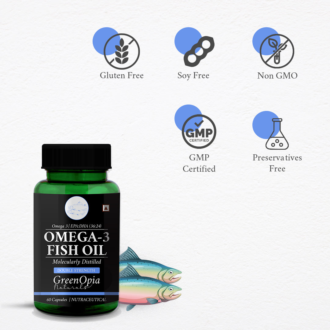 GreenOpia Double Strength Fish Oil 60 Liquid Filled Capsules