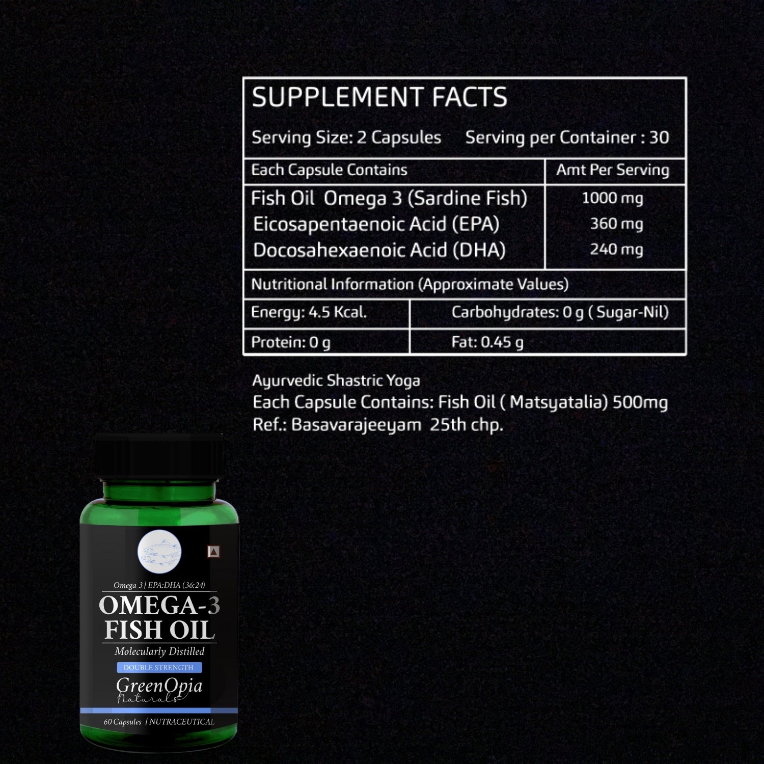 Double Strength Fish Oil 60 Liquid Filled Capsules