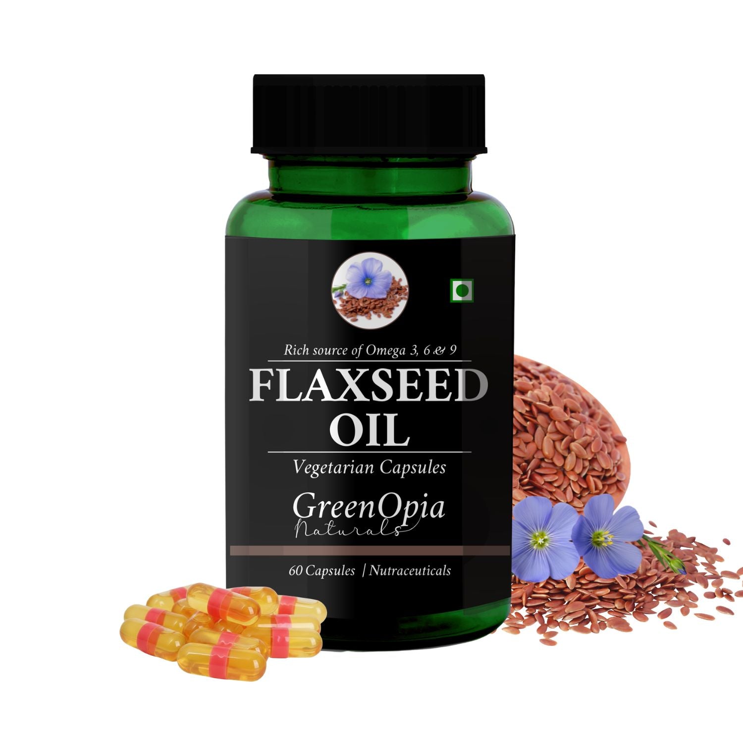 Flaxseed Oil 60 Liquid Filled Vegetarian Capsules