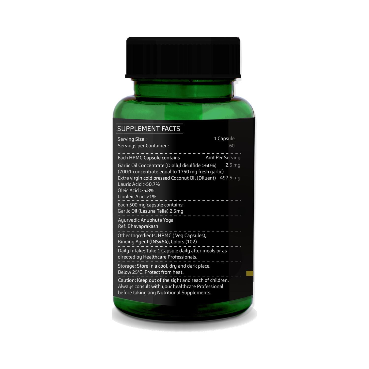 Garlic Oil 60 Liquid Filled Vegetarian Capsules