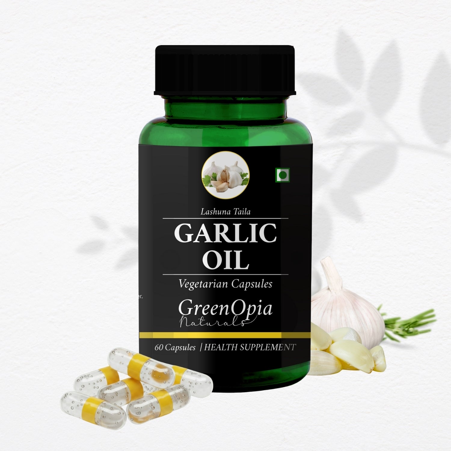 GreenOpia Garlic Oil 60 Liquid Filled Vegetarian Capsules