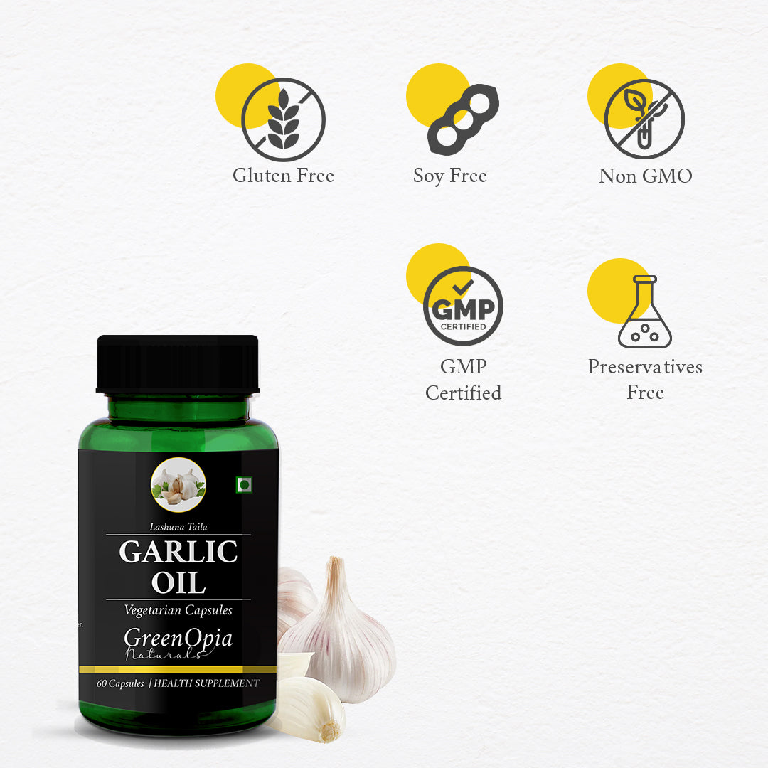 GreenOpia Garlic Oil 60 Liquid Filled Vegetarian Capsules