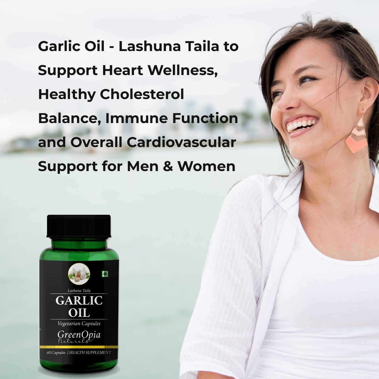 GreenOpia Garlic Oil 60 Liquid Filled Vegetarian Capsules
