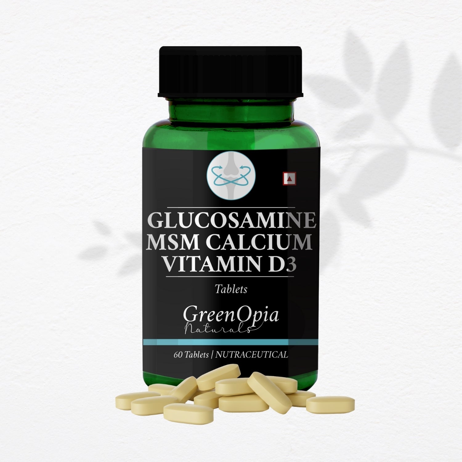 GreenOpia Glucosamine MSM Calcium Vitamin D3 60 Tablets