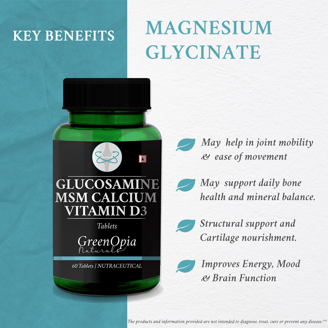 GreenOpia Glucosamine MSM Calcium Vitamin D3 60 Tablets