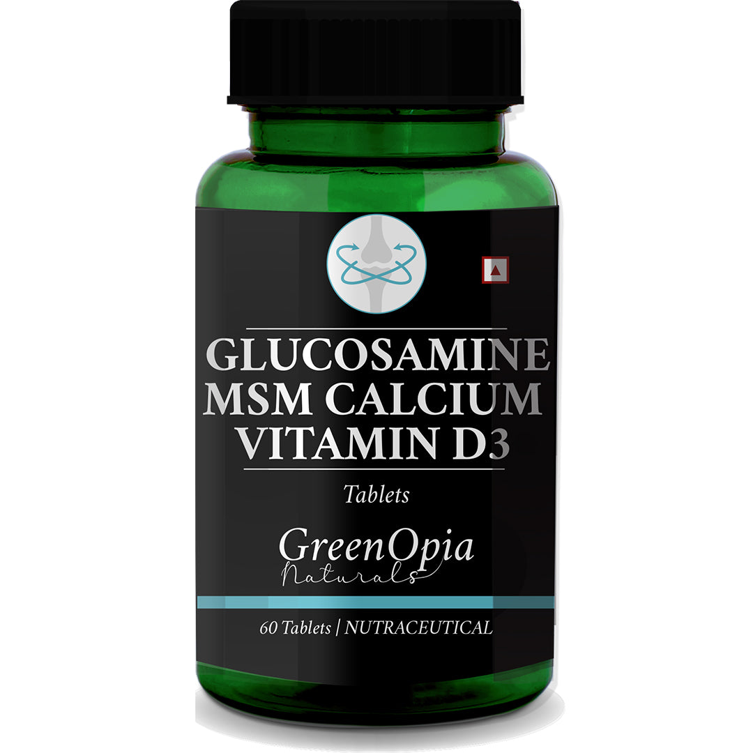 GreenOpia Glucosamine MSM Calcium Vitamin D3 Supplement – 60 Tablets