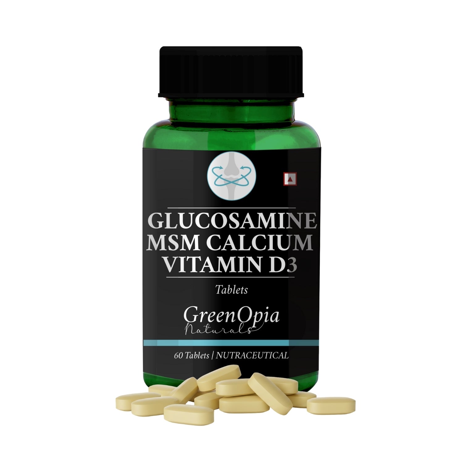 GreenOpia Glucosamine MSM Calcium Vitamin D3 60 Tablets