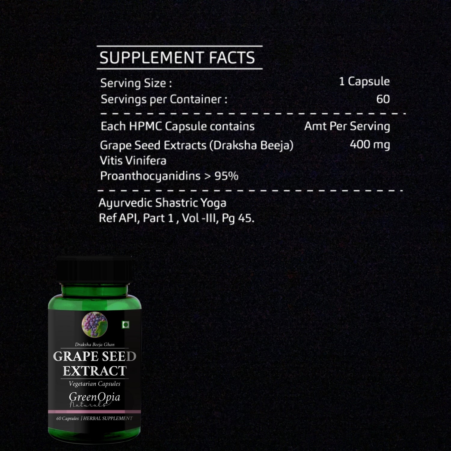Grape Seed Extracts 60 Vegetarian Capsules