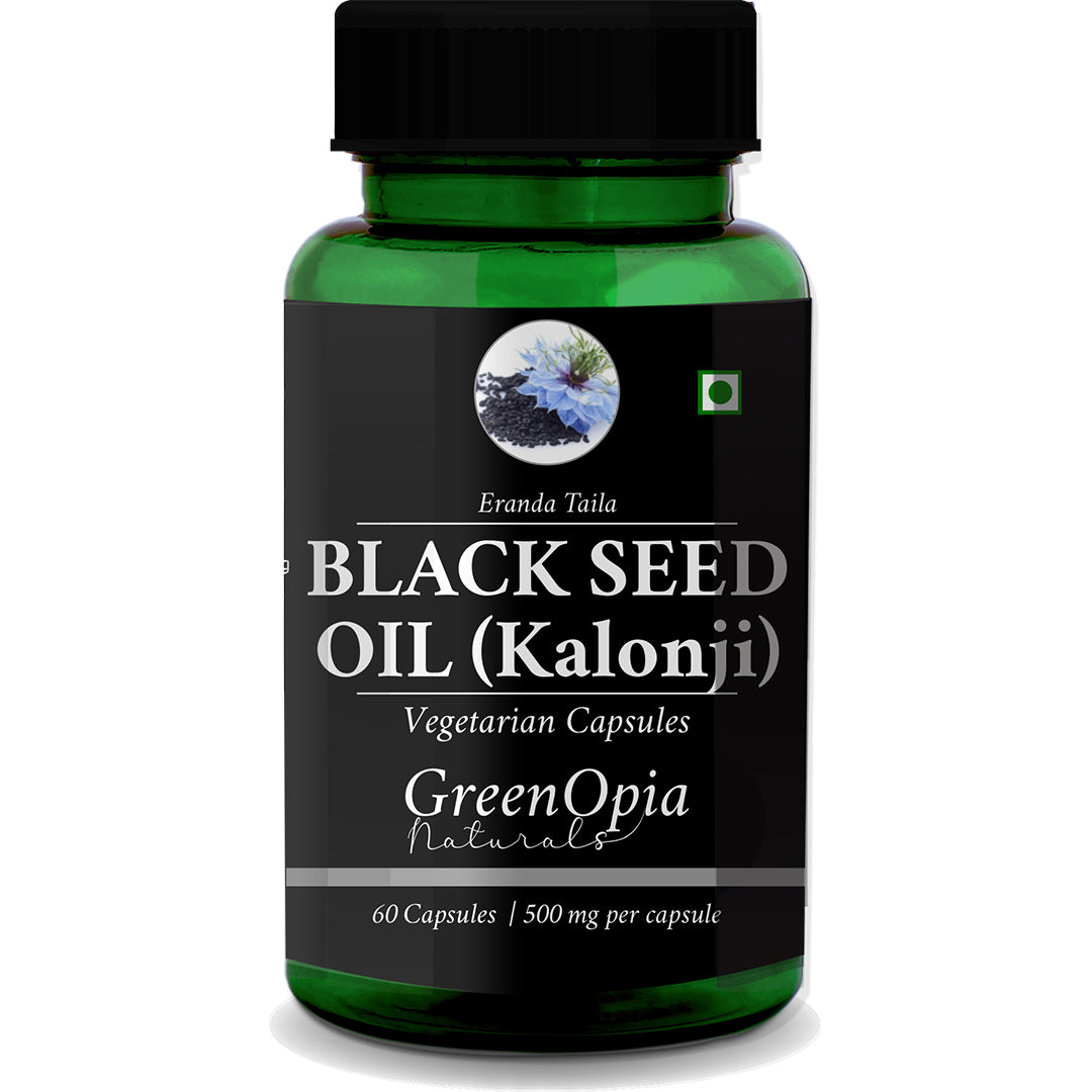 GreenOpia Black Seed Oil Capsules – 60 Vegetarian Capsules with Kalonji for Immunity and Skin
