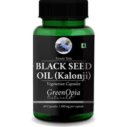 GreenOpia Black Seed Oil Capsules – 60 Vegetarian Capsules with Kalonji for Immunity and Skin
