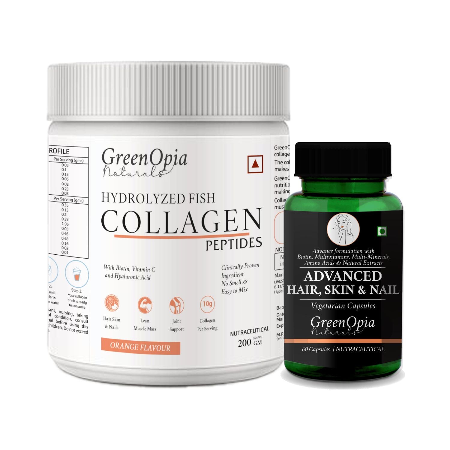 GreenOpia Combo - Glow & Grow Pack : For Glowing Skin & Stronger Hair