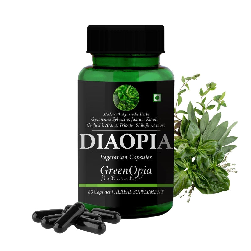 GreenOpia Diabetic Care Capsules herbal supplement bottle for blood sugar support