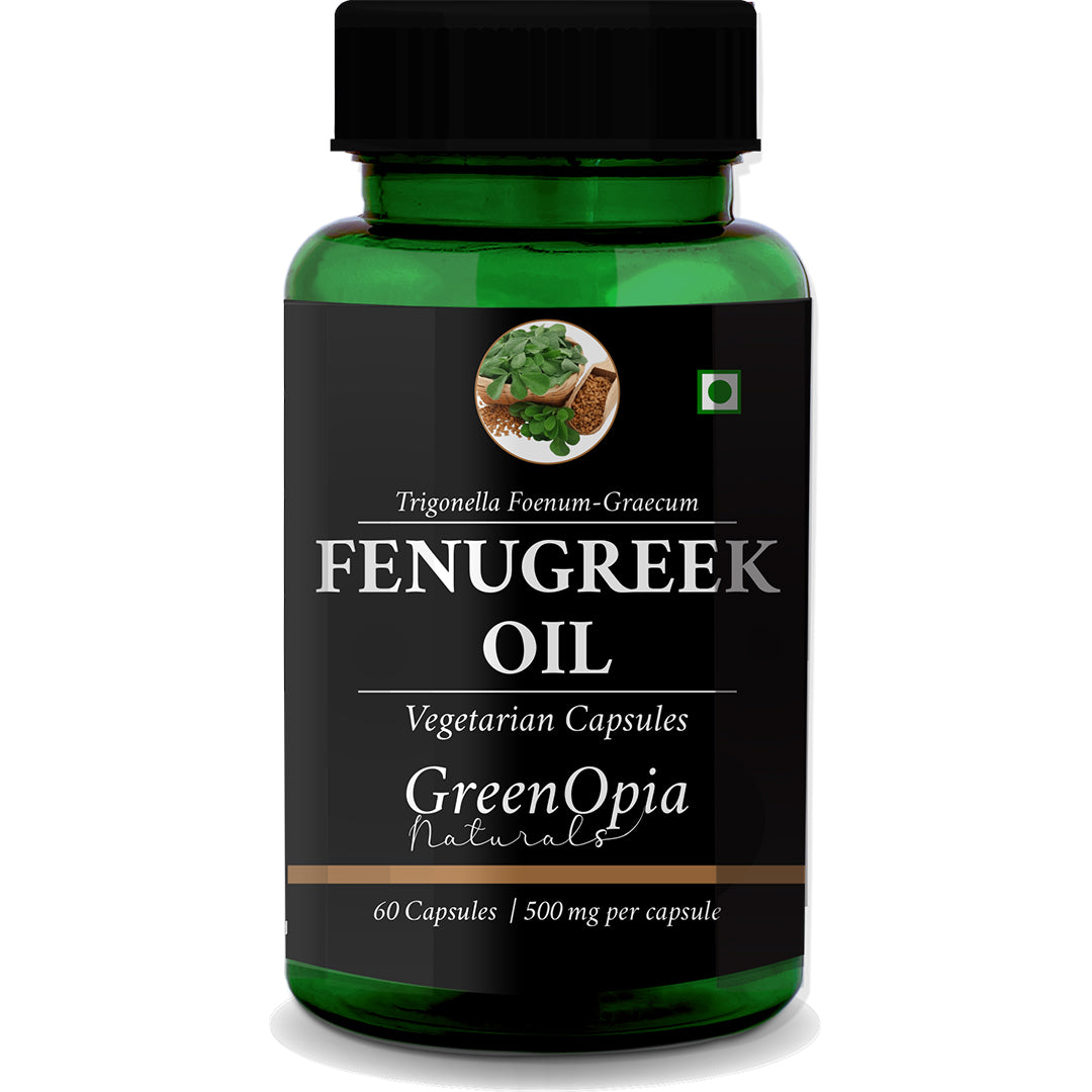 GreenOpia Fenugreek Oil Capsules – 60 Vegetarian Capsules for Hormonal Balance and Digestion