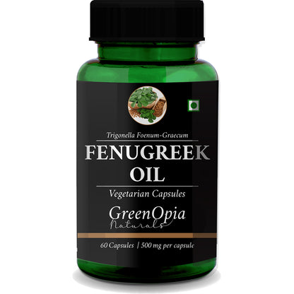 GreenOpia Fenugreek Oil Capsules – 60 Vegetarian Capsules for Hormonal Balance and Digestion