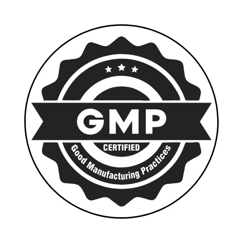 GreenOpia GMP certified icon indicating supplements manufactured in Good Manufacturing Practice-compliant facilities for safety and quality assurance