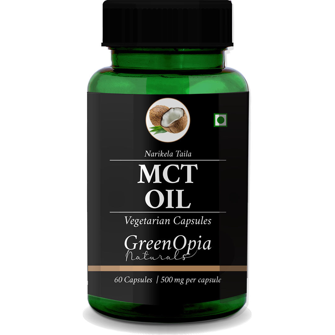 GreenOpia MCT Oil Capsules – 60 Vegetarian Capsules for Energy and Brain Function
