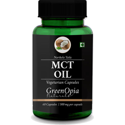 GreenOpia MCT Oil Capsules – 60 Vegetarian Capsules for Energy and Brain Function