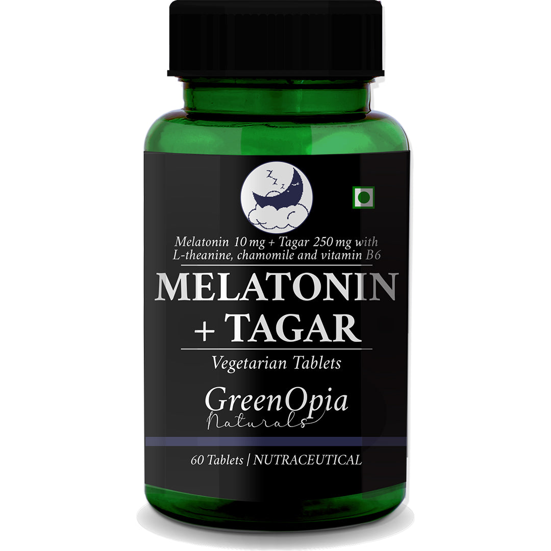 GreenOpia Melatonin 10mg with Tagar 250mg – 60 Tablets Sleep Aid