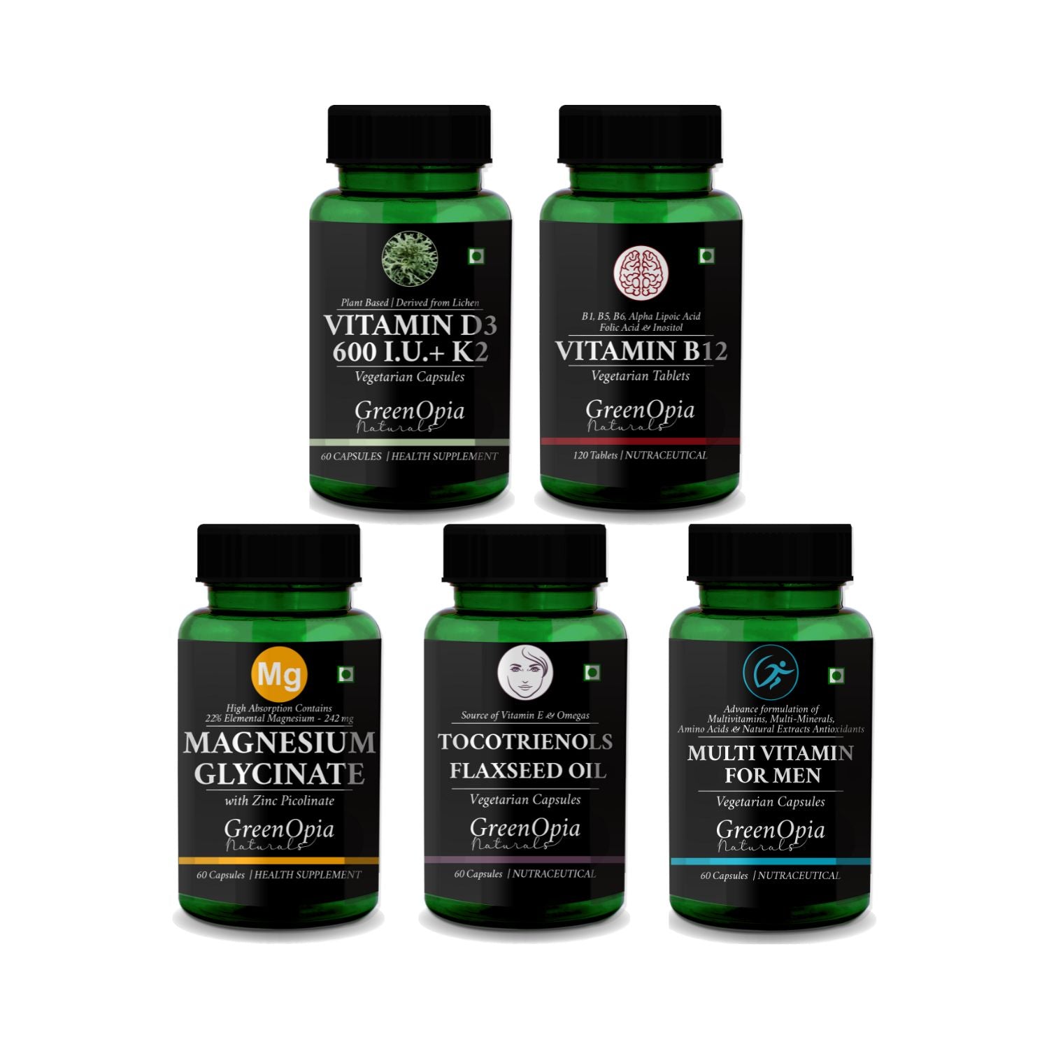 GreenOpia Vegetarian Men’s Combo Pack – Daily Essentials for Strength, Stamina & Stress-Free Living